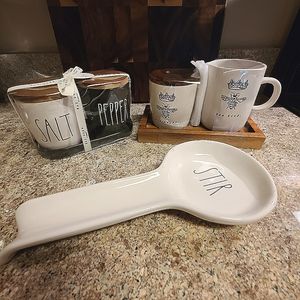 Rae Dunn Salt & Pepper, cream & sugar bundle